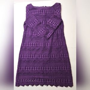 Jessica Howard crochet lace shift dress size 12p in purple